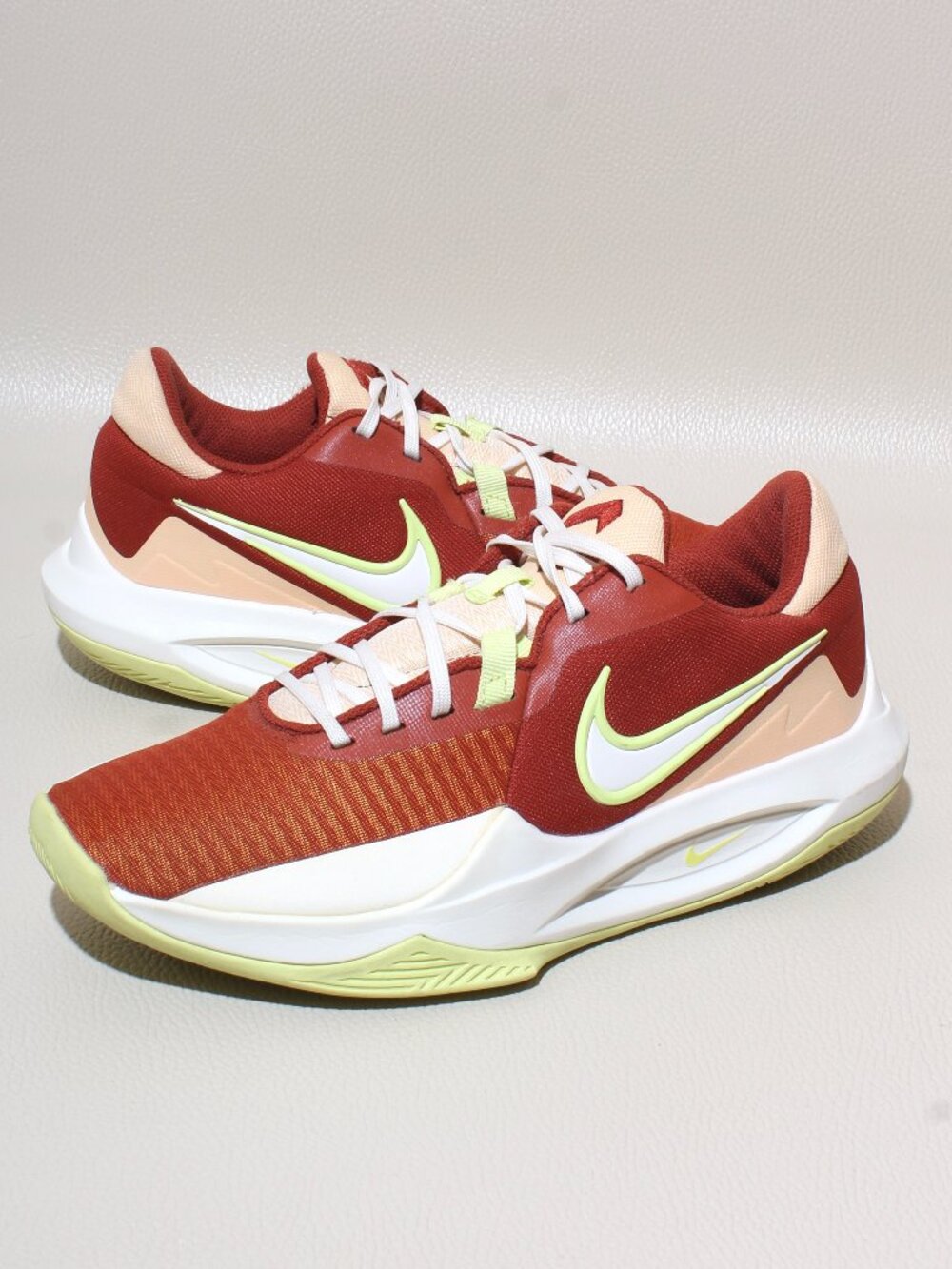 Nike Precision 6 Womens Sz 9 Basketball Shoes Red White Sneakers Volt FV1894-800